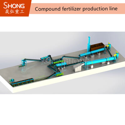 محبب أسطواني دوار لسماد NPK حبيبات 3-8 مم 380 فولت