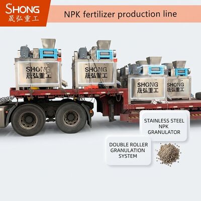 حجر الأسمدة NPK من الفولاذ المقاوم للصدأ بقدرة 12-15 طن / ساعة وتصميم عجلة مزدوجة للحجر المجمع