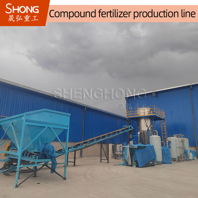 خط إنتاج الأسمدة المركبة NPK 15-20T/H مع محبب الأسطوانة الدوارة 1500-2400mm للحبيبات ذات الشكل الكروي