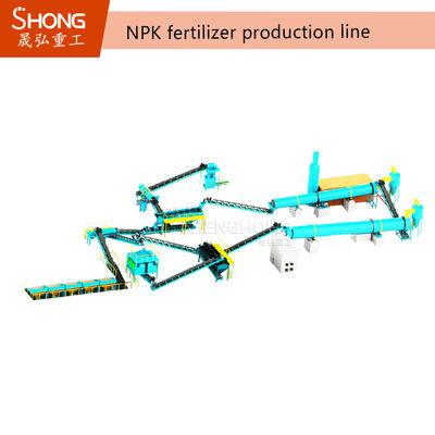 خط إنتاج حبيبات الأسمدة NPK متعدد المواد الخام المتوافقة مع التحبيب بالضغط الأسطواني وحجم حبيبات قابل للتعديل